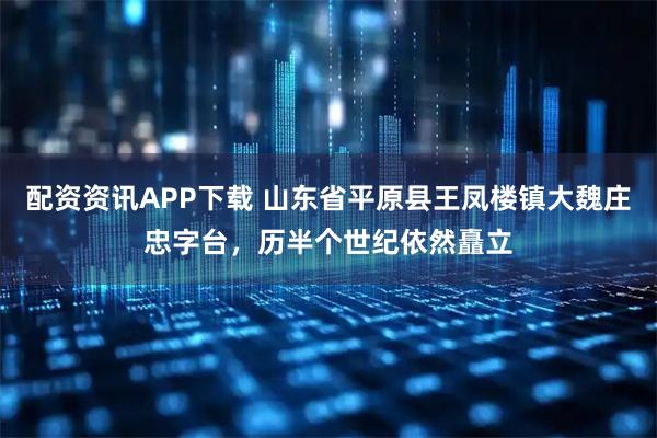 配资资讯APP下载 山东省平原县王凤楼镇大魏庄忠字台，历半个世纪依然矗立